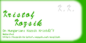 kristof kozsik business card